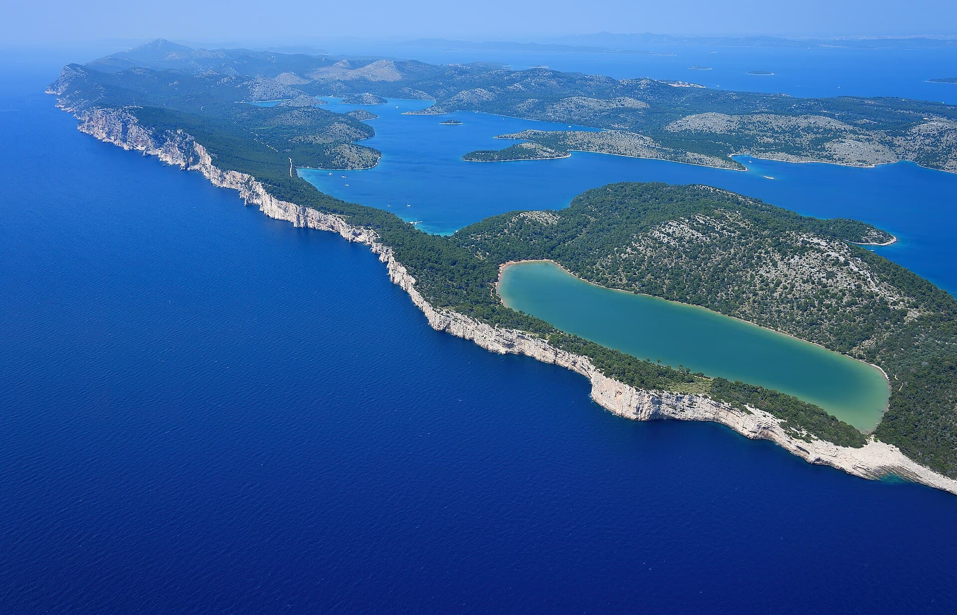 Telašćica Natúrpark légifelvételen, Dugi otok